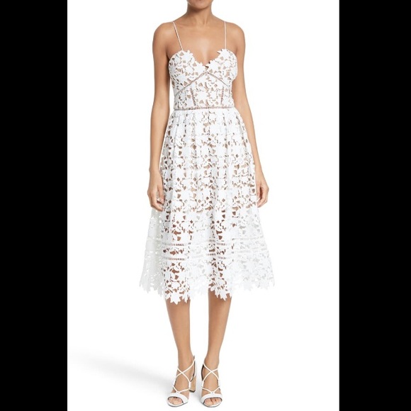 NWT Self-Portrait White Azaelea Guipure Lace Dress - Picture 5 of 16